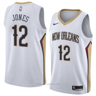 Camiseta New Orleans Pelicans Jalen Jones NO 12 Association 2018 Blanco