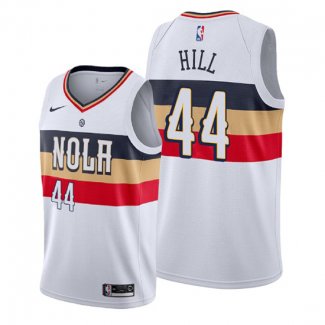 Camiseta New Orleans Pelicans Solomon Hill NO 44 Earned Blanco