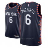 Camiseta New York Knicks Kristaps Porzingis NO 6 Ciudad 2018-19 Azul