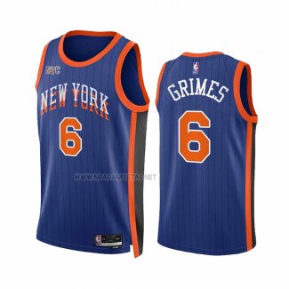 Camiseta New York Knicks Quentin Grimes NO 6 Ciudad 2023-24 Azul