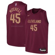 Camiseta Nino Cleveland Cavaliers Donovan Mitchell NO 45 Icon 2022-23 Rojo