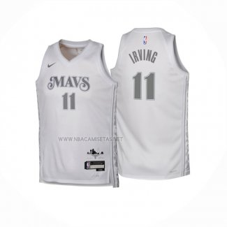 Camiseta Nino Dallas Mavericks Kyrie Irving NO 11 Ciudad 2024-25 Blanco