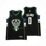 Camiseta Nino Milwaukee Bucks Damian Lillard NO 0 Statement 2018-19 Negro