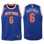 Camiseta Nino New York Knicks Kristaps Porzingis NO 6 2017-18 Azul