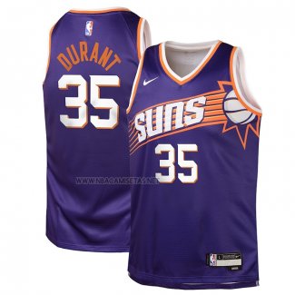 Camiseta Nino Phoenix Suns Kevin Durant NO 35 Icon 2023-24 Violeta