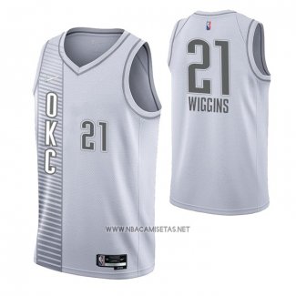 Camiseta Oklahoma City Thunder Aaron Wiggins NO 21 Ciudad 2021-22 Blanco