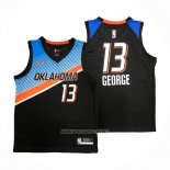 Camiseta Oklahoma City Thunder Paul George NO 13 Ciudad 2020-21 Negro