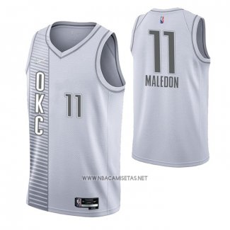 Camiseta Oklahoma City Thunder Theo Maledon NO 11 Ciudad 2021-22 Blanco