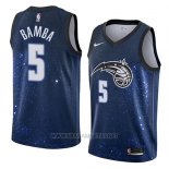 Camiseta Orlando Magic Mohamed Bamba NO 4 Ciudad 2018 Azul