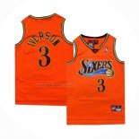 Camiseta Philadelphia 76ers Allen Iverson NO 3 Retro Naranja