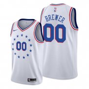 Camiseta Philadelphia 76ers Corey Brewer NO 00 2018-19 Blanco