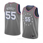 Camiseta Philadelphia 76ers Greg Monroe NO 55 Ciudad 2018-19 Gris