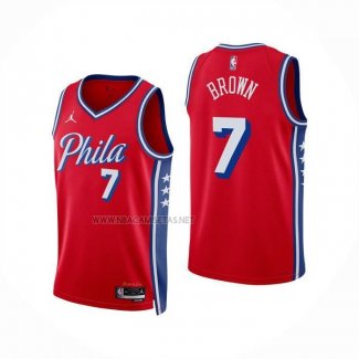 Camiseta Philadelphia 76ers Jaylen Brown NO 7 Statement 2025-26 Rojo