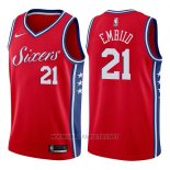 Camiseta Philadelphia 76ers Joel Embiid NO 21 2017-18 Rojo