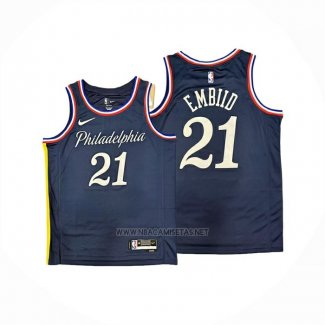 Camiseta Philadelphia 76ers Joel Embiid NO 21 City 2025-26 Azul