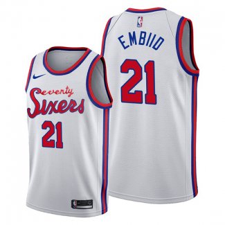 Camiseta Philadelphia 76ers Joel Embiid NO 21 Classic 2019-20 Blanco