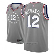 Camiseta Philadelphia 76ers T.j. McConnell NO 12 Ciudad 2018-19 Gris