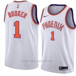 Camiseta Phoenix Suns Devin Booker NO 1 Hardwood Classic 2018 Blanco