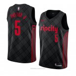 Camiseta Portland Trail Blazers Gary Payton II NO 5 Ciudad 2018 Negro