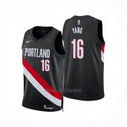 Camiseta Portland Trail Blazers Hansen Yang NO 16 Icon 2025-26 Negro