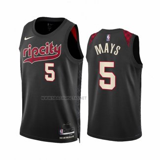 Camiseta Portland Trail Blazers Skylar Mays NO 5 Ciudad 2023-24 Negro