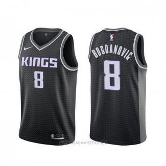 Camiseta Sacramento Kings Bogdan Bogdanovic NO 8 Statement Negro