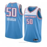 Camiseta Sacramento Kings Caleb Swanigan NO 50 Ciudad 2018-19 Azul