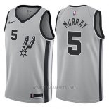 Camiseta San Antonio Spurs Dejounte Murray NO 5 Statement 2017-18 Gris