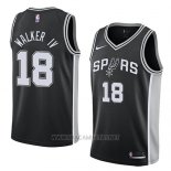 Camiseta San Antonio Spurs Lonnie Walker IV NO 18 Icon 2017-18 Negro