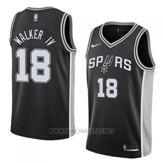 Camiseta San Antonio Spurs Lonnie Walker IV NO 18 Icon 2017-18 Negro