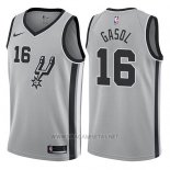 Camiseta San Antonio Spurs Pau Gasol NO 16 Statement 2017-18 Gris