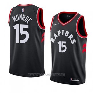 Camiseta Toronto Raptors Greg Monroe NO 15 Statement 2018 Negro