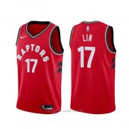 Camiseta Toronto Raptors Jeremy Lin NO 17 Icon Rojo