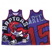 Camiseta Toronto Raptors Vince Carter NO 15 Mitchell & Ness Big Face Violeta