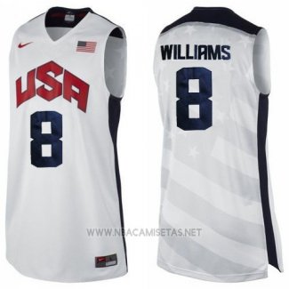 Camiseta USA 2012 Deron Williams NO 8 Blanco