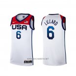 Camiseta USA 2021 Damian Lillard NO 6 Blanco