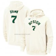 Sudaderas con Capucha Boston Celtics Jaylen Brown Ciudad 2023-24 Crema