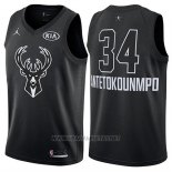 Camiseta All Star 2018 Milwaukee Bucks Giannis Antetokounmpo NO 34 Negro