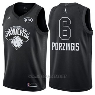 Camiseta All Star 2018 New York Knicks Kristaps Porzingis NO 6 Negro