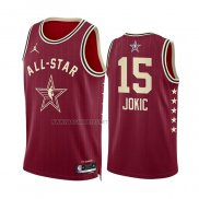 Camiseta All Star 2024 Denver Nuggets Nikola Jokic NO 15 Rojo