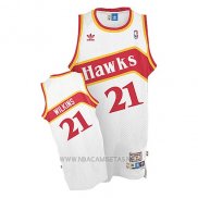 Camiseta Atlanta Hawks Dominique Wilkins NO 21 Retro Blanco