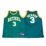 Camiseta Bethel Allen Iverson NO 3 Retro Verde