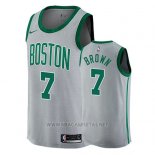Camiseta Boston Celtics Brown NO 7 Ciudad 2017-18 Gris
