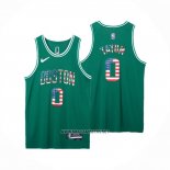Camiseta Boston Celtics Jayson Tatum NO 0 75th Bandera Edition Verde