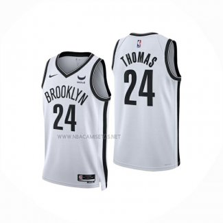 Camiseta Brooklyn Nets Cameron Thomas NO 24 Association 2024-25 Blanco