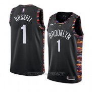 Camiseta Brooklyn Nets D'angelo Russell NO 1 Ciudad 2018-19 Negro