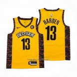 Camiseta Brooklyn Nets James Harden NO 13 Ciudad 2020-21 Amarillo
