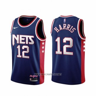 Camiseta Brooklyn Nets Joe Harris NO 12 Ciudad 2021-22 Azul