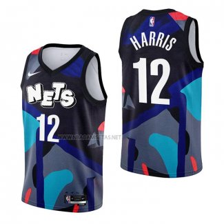 Camiseta Brooklyn Nets Joe Harris NO 12 Ciudad 2023-24 Negro