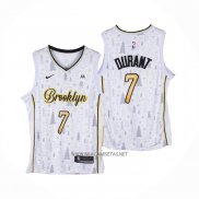 Camiseta Brooklyn Nets Kevin Durant NO 7 Christmas Blanco